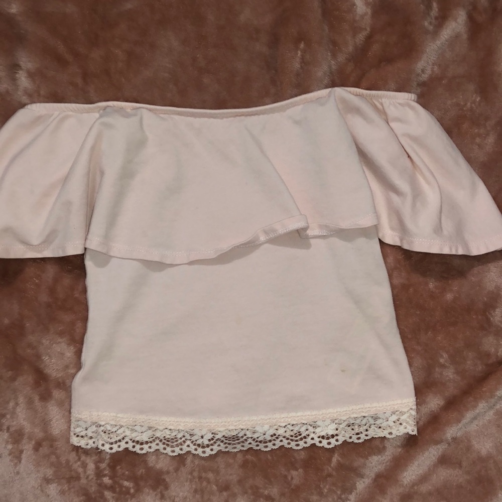 Bershka cute pink off the shoulders top